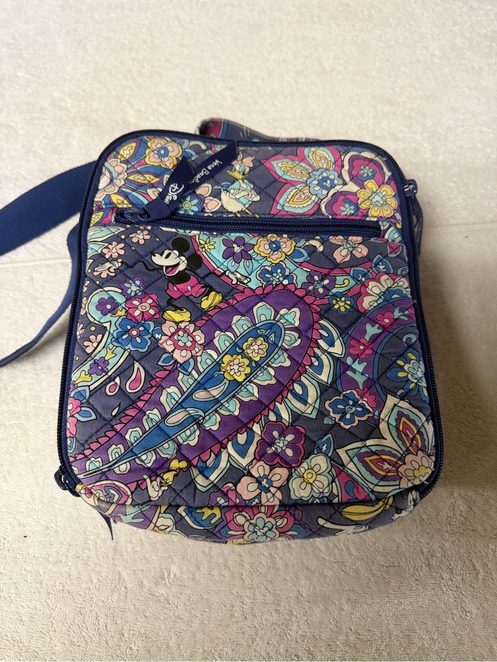 Vera Bradley Disney collab Navy Floral Crossbody Bag “Sensational six” pattern.